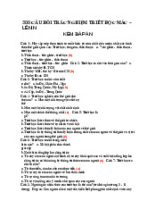 300 câu hỏi trắc nghiệm triết học mác – lênin kèm đáp án  Đề cương môn triết hoc Mác – Lê Nin –Trường Đại học Hoa Sen