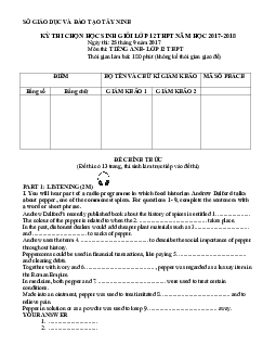 Kỳ thi chọn học sinh giỏi lớp 12 THPT năm học 2017- môn thi tiếng anh- lớp 12 THPT tỉnh Tây Ninh