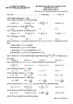 Đề cuối học kỳ 2 Toán 11 năm 2022 – 2023 trường THPT Nguyễn Khuyến – Hải Phòng
