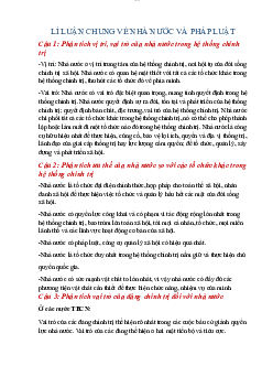 Bài tập Lý luận chung về nhà nước và pháp luật - Pháp luật đại cương  2024| Trường Đại học Giao thông Vận Tải