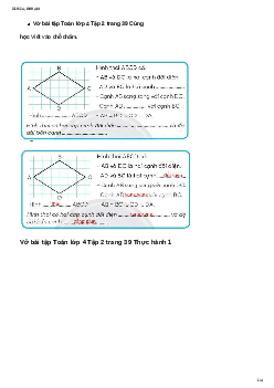 Vở bài tập Toán lớp 4 Bài 55: Hình thoi Chân trời sáng tạo