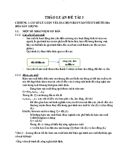 Cơ sở lý luận về lựa chọn đầu vào tối ưu để tối đa hoá sản lượng | Kinh tế vi mô | Trường đại học Thương mại