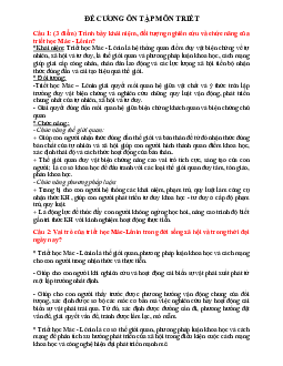 Đề cương ôn tập môn Triết