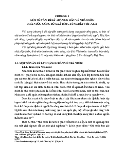 Chương 1: Một số vấn đề lý luận cơ bản về nhà nước cộng hoà xã hội chủ nghĩa Việt Nam | Pháp luật đại cương | Đại học Thương mại