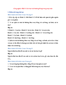 Công nghệ 6 Bài 8: Các loại vải thường dùng trong may mặc - Cánh Diều