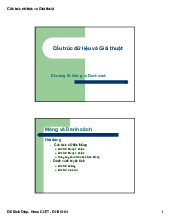 Chương III Mảng và Danh sách - Giáo trình Cấu trúc dữ liệu và giải thuật | Trường Đại học Bách khoa Hà Nội