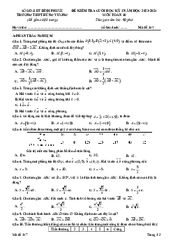 Đề cuối kì 1 Toán 10 năm 2023 – 2024 trường THPT Hùng Vương – Bình Phước