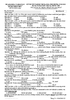 Đề thi chính thức và đáp án mã đề thi 423 môn Tiếng Anh THPT Quốc gia, Kỳ thi tốt nghiệp THPT 2023