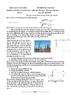 Đề thi HK2 Toán 9 năm 2018 – 2019 phòng GD&ĐT Long Biên – Hà Nội