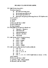Trắc nghiệm Hoá học và chuyển hoá lipid môn Hoá sinh  | Đại học Y Dược Thái Bình