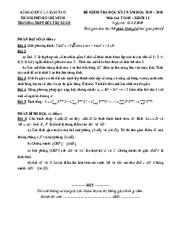 Đề thi học kì 1 Toán 11 năm 2019 – 2020 trường THPT Bùi Thị Xuân – TP HCM