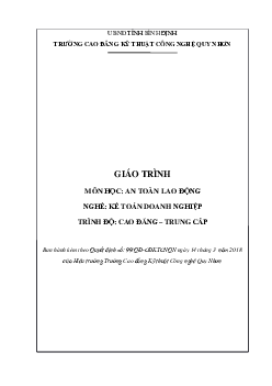 Giáo trình môn An toàn lao động