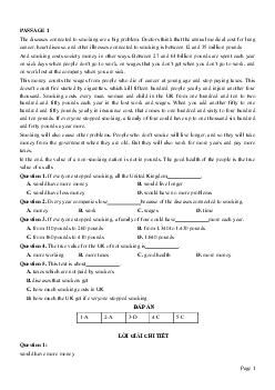 PASSAGE 1_Theme 6. Health and Lifestyles (Sức khỏe và lối sống)