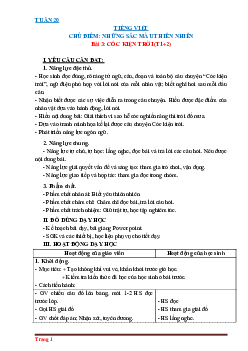 Giáo án Tiếng Việt 3 Kết nối tri thức tuần 20