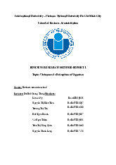 Vietnamese’s Perception of Veganism | Bài tập tiểu luận học phần Business Research Method | Trường Đại học Quốc tế, Đại học Quốc gia Thành phố Hồ Chí Minh