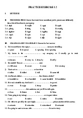Practice Exercise 1 Môn Tiếng anh 1 | Đại học Tài nguyên và Môi trường Hà Nội