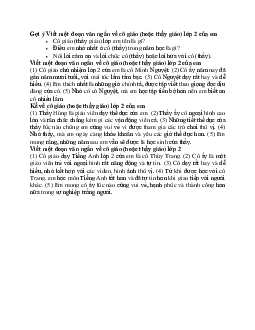 Viết một đoạn văn ngắn về cô giáo (hoặc thầy giáo) lớp 2 của em | Tập làm văn lớp 2 | Cánh diều