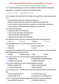 TOP 28 câu trắc nghiệm lý thuyết cân bằng và chuyển động của vật rắn (có đáp án)