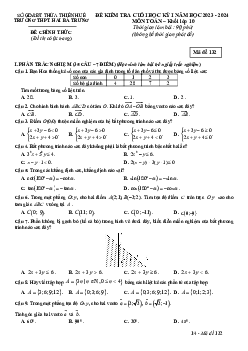 Đề cuối học kỳ 1 Toán 10 năm 2023 – 2024 trường THPT Hai Bà Trưng – TT Huế
