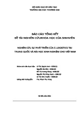 Nghiên cứu sự phát triển của E-Logistics tại Trung Quốc và bài học kinh nghiệm cho Việt Nam | Bài thảo luận Phương pháp nghiên cứu khoa học