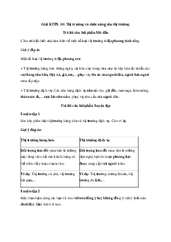 Giải Giáo dục Kinh tế và Pháp luật 10 Bài 3: Thị trường và chức năng của thị trường | Chân trời sáng tạo