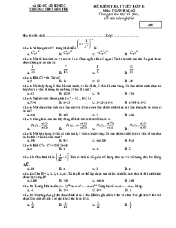 Đề kiểm tra 1 tiết Đại số và Giải tích 11 chương 2 trường THPT Bến Tre – Vĩnh Phúc