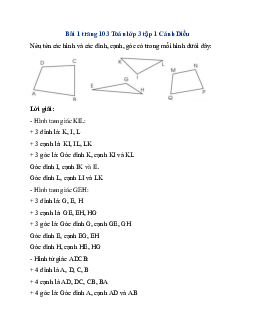 Giải SGK Toán lớp 3 trang 103, 104 Hình tam giác. Hình tứ giác | Cánh Diều