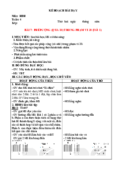 Giáo án buổi chiều môn Toán 2 sách Kết nối tri thức với (Cả năm) | Tuần 4