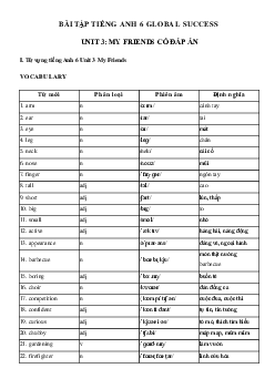 Từ vựng Unit 3 lớp 6 My Friends
