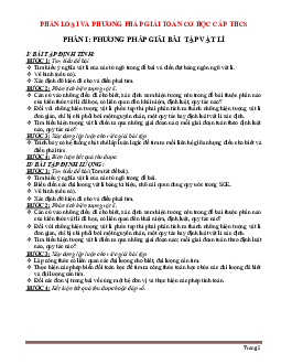 Phân loại và phương pháp giải toán cơ học cấp THCS môn vật lý