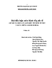 Tác động của AFTA đến nền kinh tế Việt Nam và các giải pháp đề ra | Tiểu luận Môn Kinh tế quốc tế - Đại học Quy Nhơn