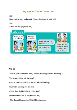Giải Tiếng Anh lớp 4 Unit 3: Lesson Two | Family and Friends