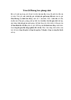 Tóm tắt Hương Sơn phong cảnh Ngữ Văn 10 sách Chân Trời Sáng Tạo