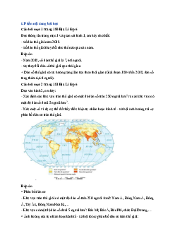 Giải SGK môn Địa lí 6 Bài 27 Dân số và sự phân bố dân cư trên thế giới | Kết nối tri thức