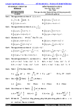 Đề thi HK2 Toán 12 năm học 2016 – 2017 sở GD và ĐT Đồng Nai