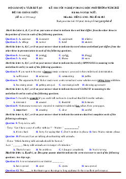Đề thi tốt nghiệp THPT 2022 tiếng anh 12 có đáp án-mã đề 403