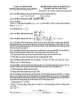 Đề thi thử Toán vào 10 lần 1 năm 2023 – 2024 trường Lương Ngọc Quyến – Thái Nguyên