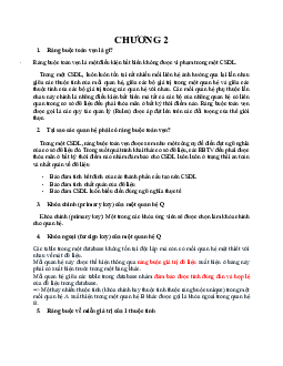 Tóm tắt lý thuyết chương 2 môn Cơ sở dữ liệu và có ví dụ minh họa | Đại học Sư phạm Kỹ thuật Thành phố Hồ Chí Minh