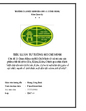 Quan điểm của Hồ Chí Minh về vai trò của cácphẩm chất đạo đức Cần, Kiệm, Liêm, Chính môn tư tưởng Hồ Chí Minh  | Trường đại học kinh doanh và công nghệ Hà Nội
