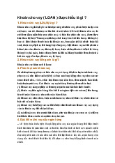 Khoản cho vay ( LOAN ) được hiểu là gì ?