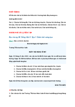 Tiếng Việt 3 trang 28, 29, 30, 31 Bài 2: Bản tin Ngày hội Nghệ sĩ nhí | Chân trời sáng tạo