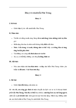 Tả cảnh biển Nha Trang | Tập làm văn lớp 5