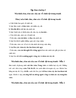 Tập làm văn lớp 3: Nêu tình cảm, cảm xúc của em về cảnh vật trong tranh | Kết nối tri thức