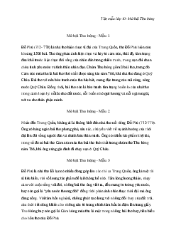 Tổng hợp mở bài Cảm xúc mùa thu của Đỗ Phủ | Văn mẫu lớp 10 Kết Nối Tri Thức