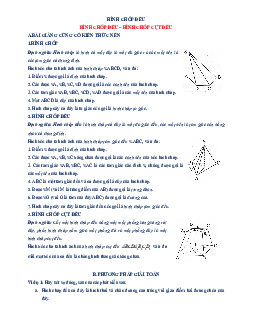 Chuyên đề hình chóp đều, hình chóp cụt đều