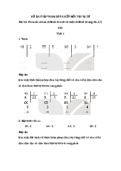 Giải VBT môn Toán 3 - Bài 26: Chia số có hai chữ số cho số có một chữ số | Kết nối tri thức
