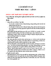 Câu hỏi ôn tập Môn Triết học Mác-Lênin | Đại học Sư Phạm Hà Nội