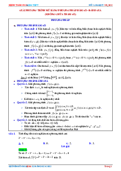 Phương trình mũ không chứa tham số