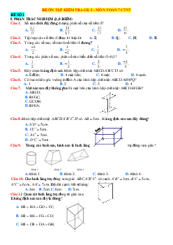 Bộ đề ôn tập giữa học kỳ I toán lớp 7 chân trời sáng tạo
