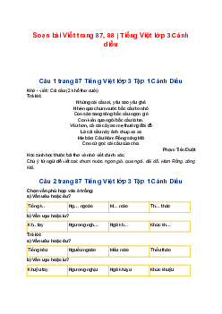 Soạn bài Viết trang 87, 88 | Tiếng Việt lớp 3 Cánh diều
